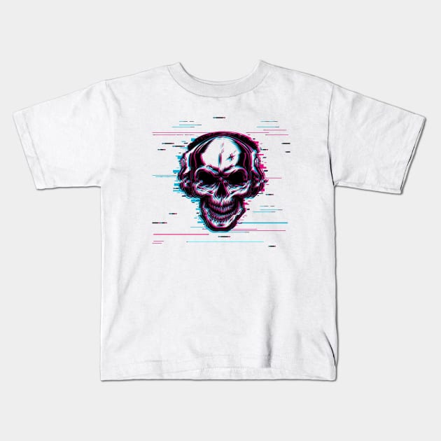 Glitch Skull Kids T-Shirt by Cartel